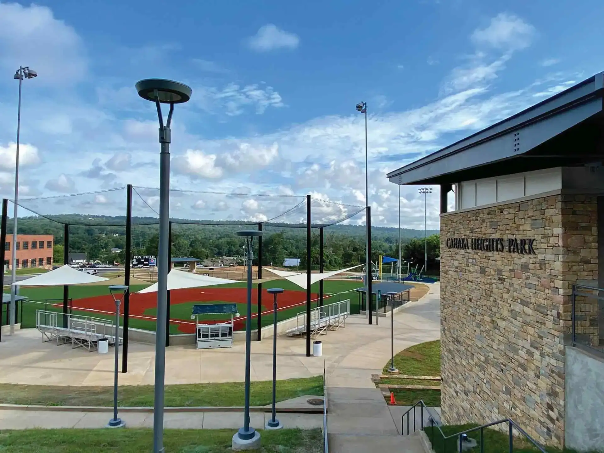 Community ballfield and stadium lights in Cahaba Heights, Alabama