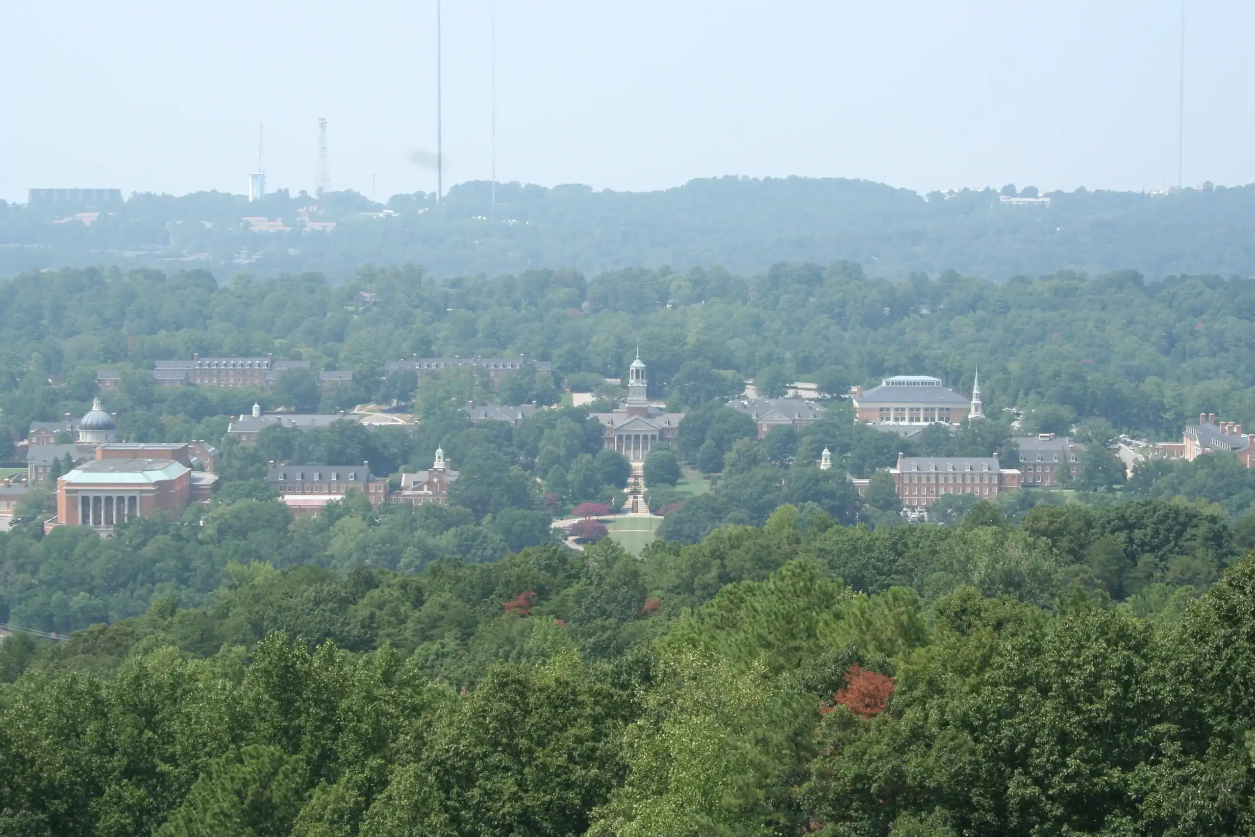 View across Homewood, Alabama toward Red Mountain